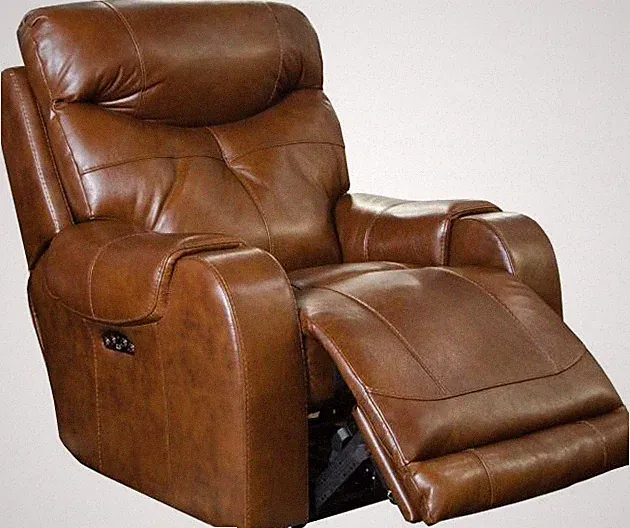 Catnapper Venice Power Chaise Recliner - Walnut Top Grain Leather