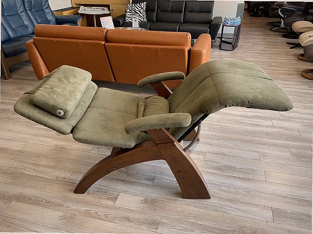 Human Touch Perfect Chair PC-6 Manual Recliner with Sage Green Microsuede Fabric