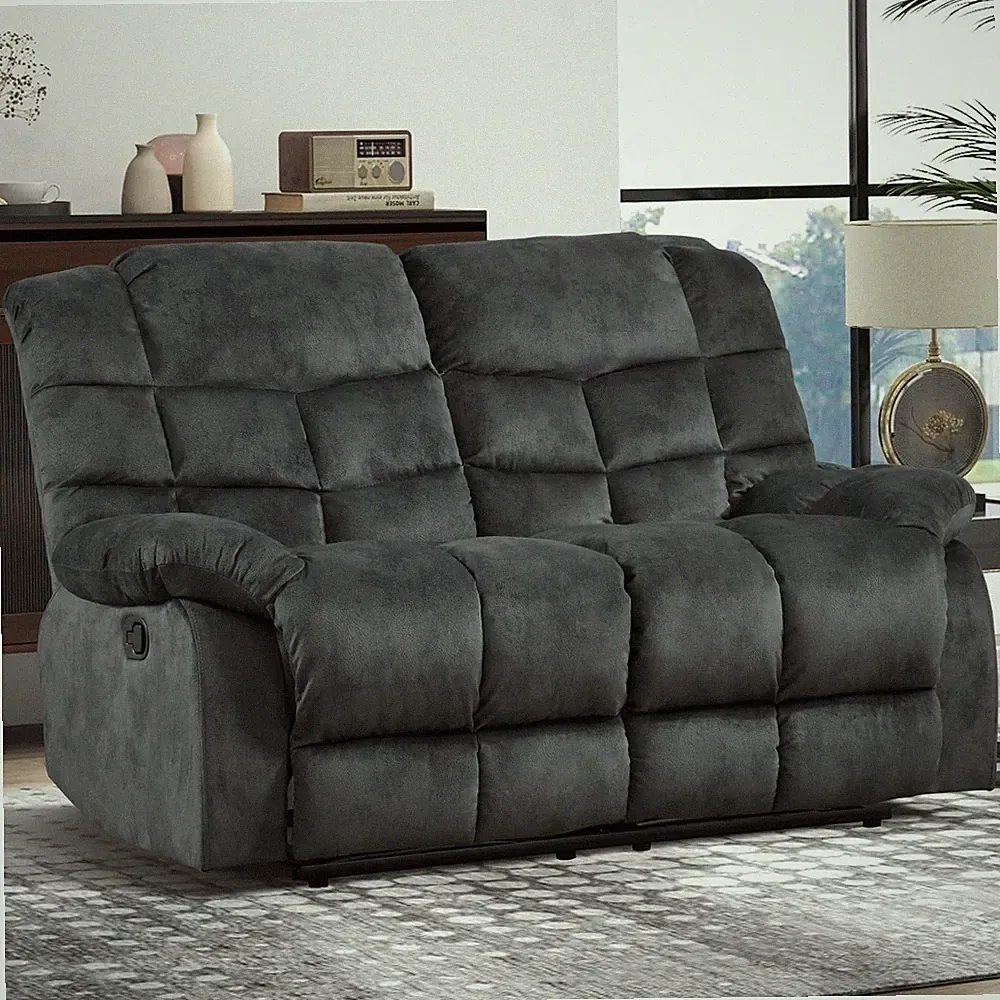 Manual Loveseat Recliner, 2 Seat Recliner Sofa Chair with Armrest