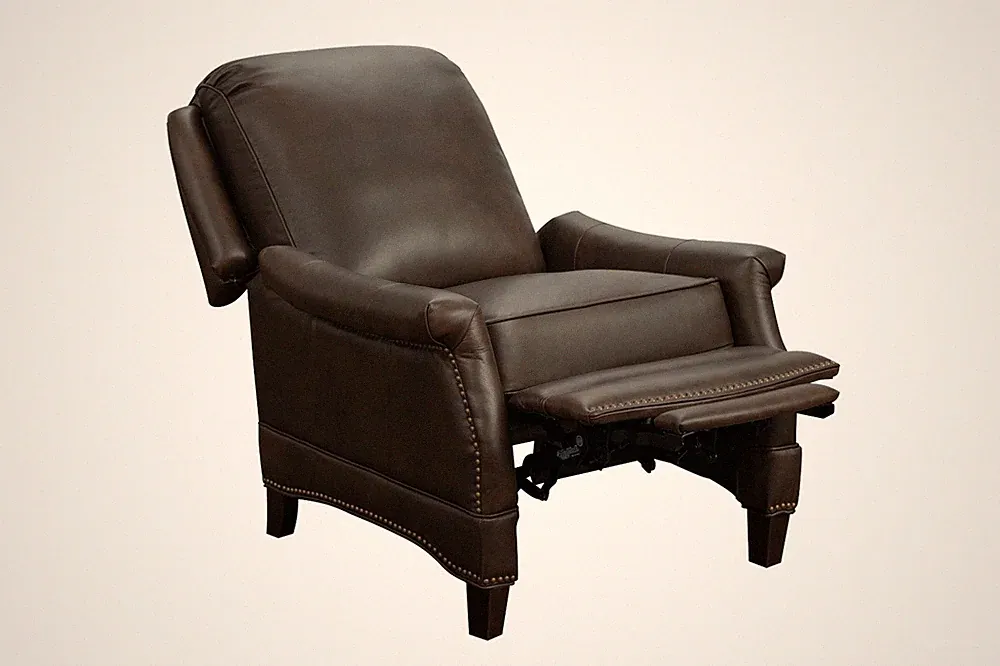NEW Barcalounger Ashebrooke Manual Ashford Walnut Leather Recliner Chair