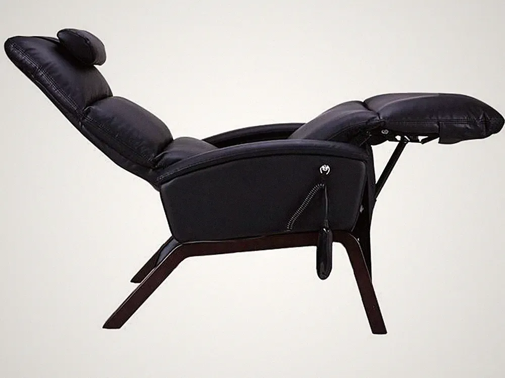 Svago The Lite Zero Gravity Recliner Electric Power Chair in Black Dark Walnut