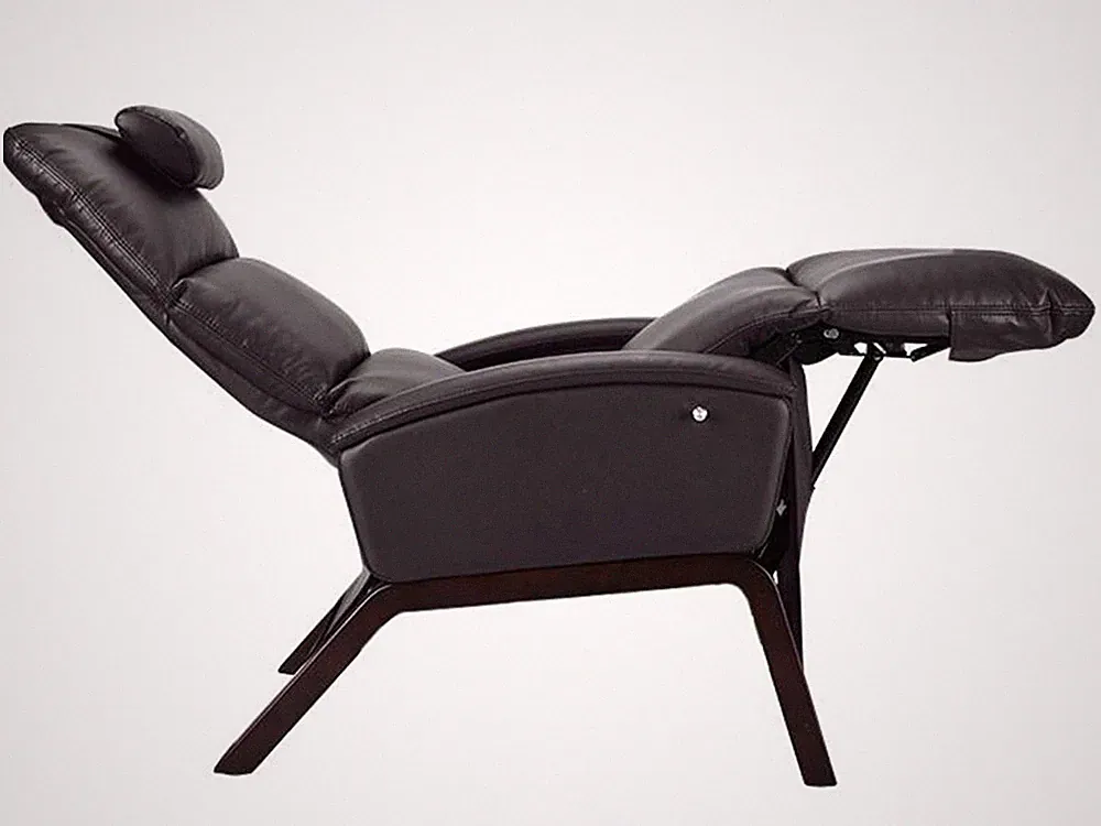 Svago The Lite Zero Gravity Recliner Electric Power Chair in Brown Dark Walnut