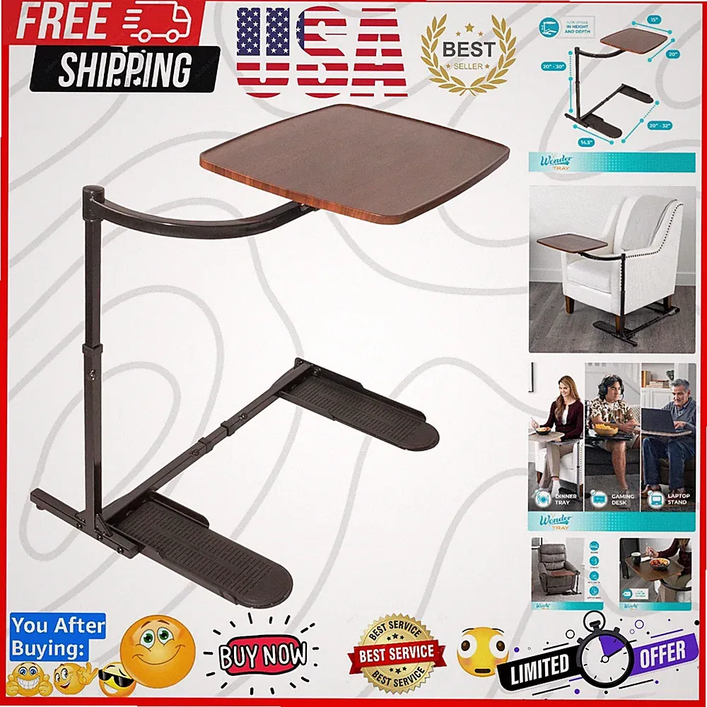 Wonder Tray, Adjustable Swivel Table, Large Laptop Stand, Couch Desk, Side Ta...
